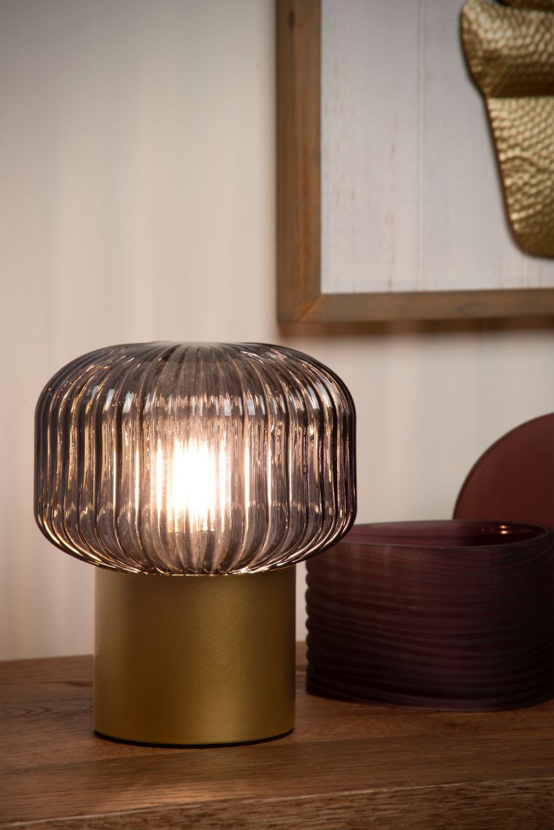 Lucide JANY - Stolná lampa - Ø 16 cm - 1xE14 - Matt Gold / Mosadz